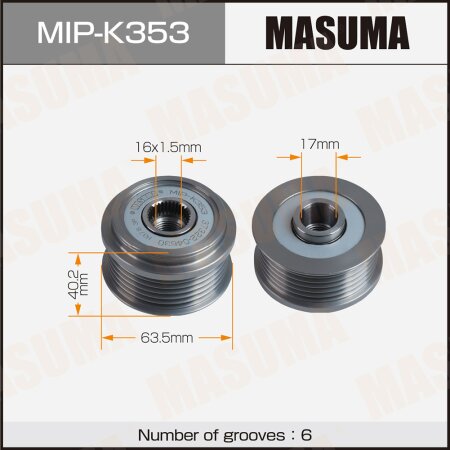 Generator overrunning clutch Masuma, MIP-K353