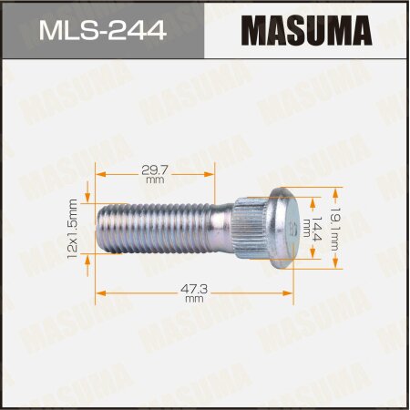 Wheel stud Masuma M12x1.5(R), MLS-244