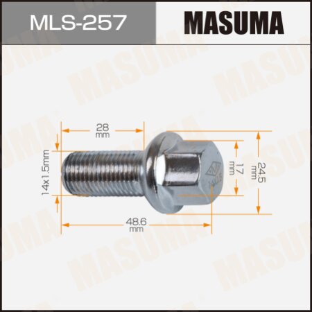 Wheel bolt Masuma M14 x 1,5(R), MLS-257