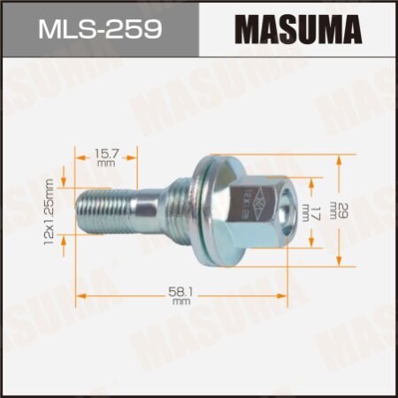 Wheel bolt Masuma M12x1.25(R), MLS-259