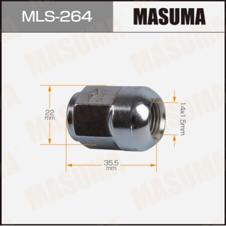 Wheel nut Masuma M 14x1.5(R), MLS-264