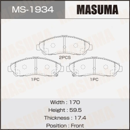 Brake pads Masuma, MS-1934