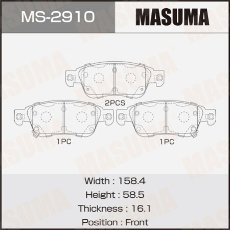 Brake pads Masuma, MS-2910