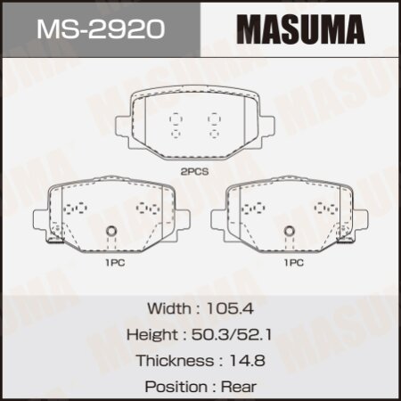 Brake pads Masuma, MS-2920