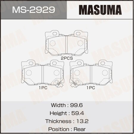 Brake pads Masuma, MS-2929