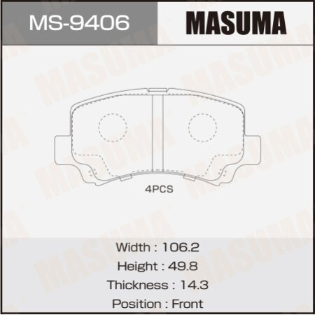 Brake pads Masuma, MS-9406