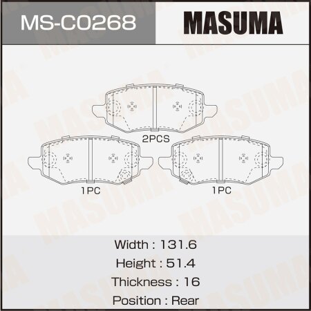 Brake pads Masuma, MS-C0268