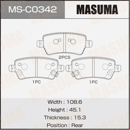 Brake pads Masuma, MS-C0342