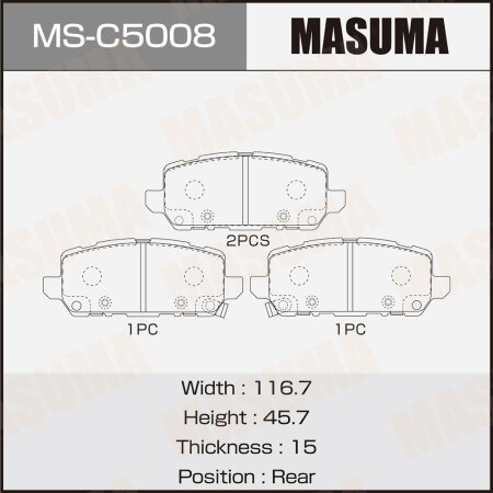 Brake pads Masuma, MS-C5008