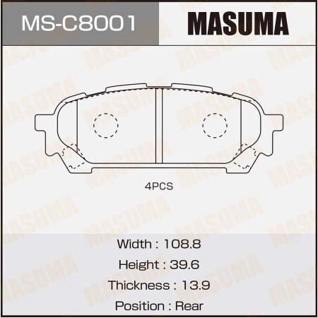 Brake pads Masuma, MS-C8001