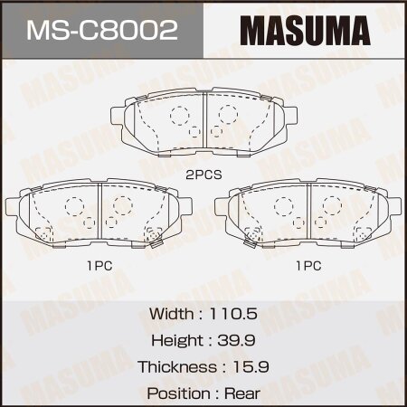 Brake pads Masuma, MS-C8002