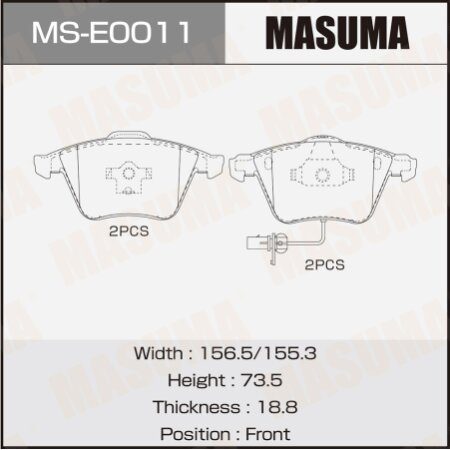 Brake pads Masuma, MS-E0011