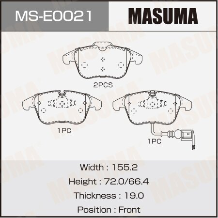 Brake pads Masuma, MS-E0021