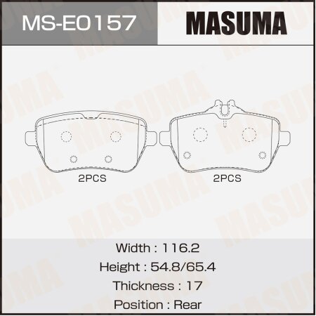 Brake pads Masuma, MS-E0157