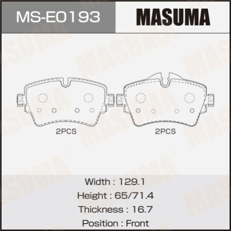 Brake pads Masuma, MS-E0193