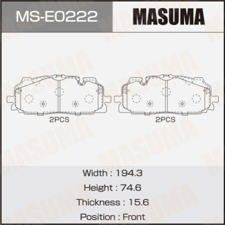Brake pads Masuma, MS-E0222