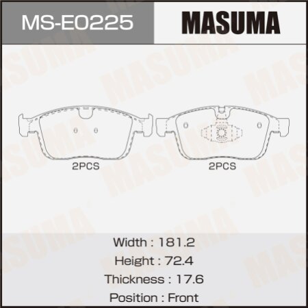 Brake pads Masuma, MS-E0225
