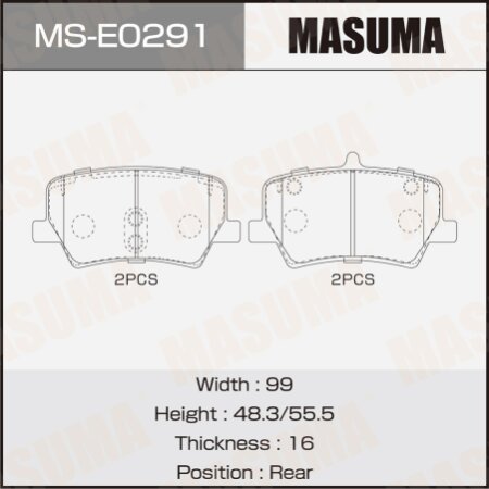 Brake pads Masuma, MS-E0291