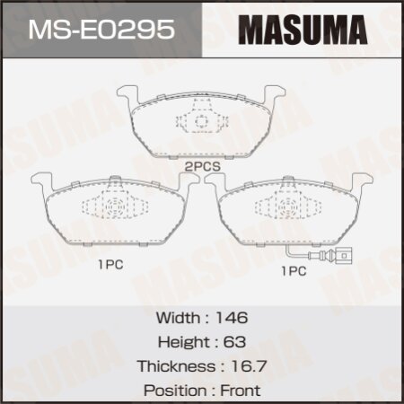 Brake pads Masuma, MS-E0295