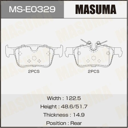 Brake pads Masuma, MS-E0329