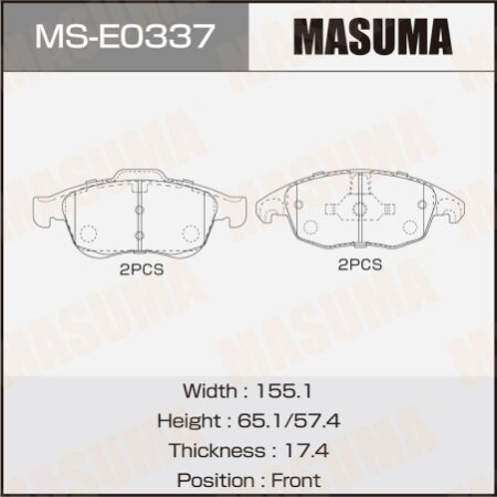 Brake pads Masuma, MS-E0337