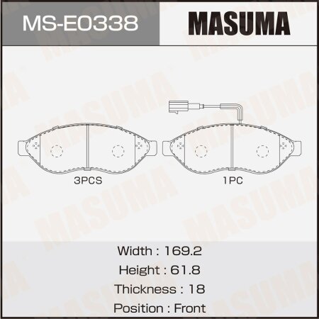 Brake pads Masuma, MS-E0338