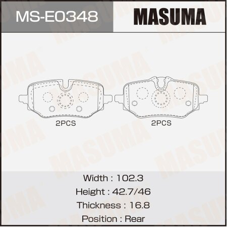 Brake pads Masuma, MS-E0348
