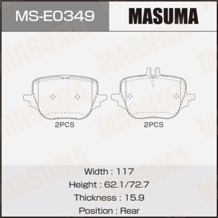Brake pads Masuma, MS-E0349