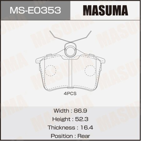 Brake pads Masuma, MS-E0353