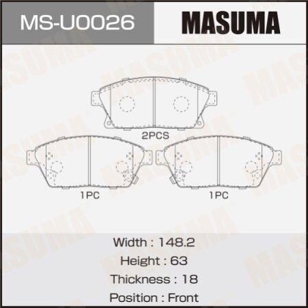 Brake pads Masuma, MS-U0026