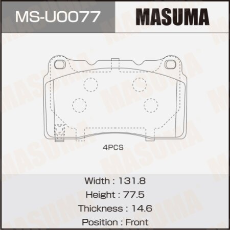 Brake pads Masuma, MS-U0077