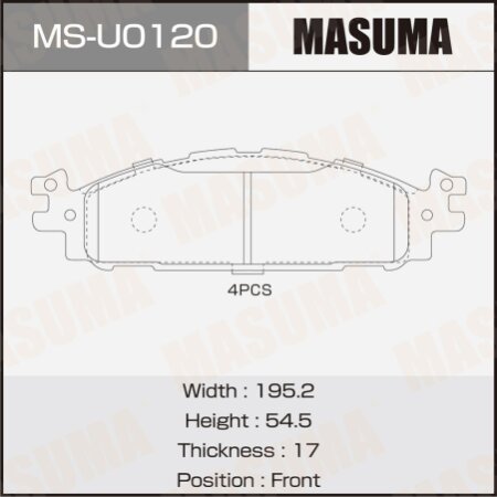 Brake pads Masuma, MS-U0120