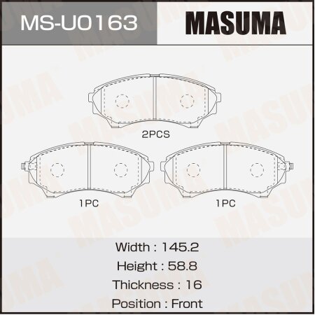 Brake pads Masuma, MS-U0163
