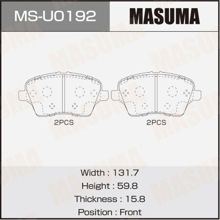 Brake pads Masuma, MS-U0192