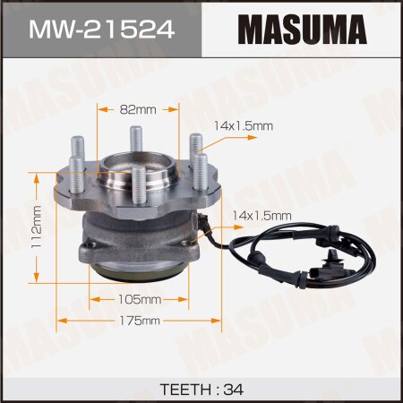 Wheel hub assembly Masuma, MW-21524