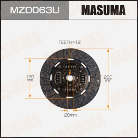 Clutch disc Masuma, MZD063U