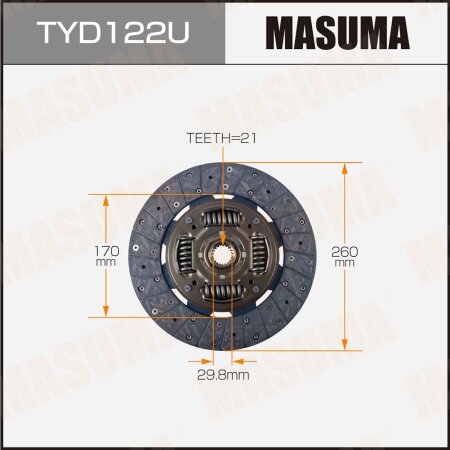 Clutch disc Masuma, TYD122U
